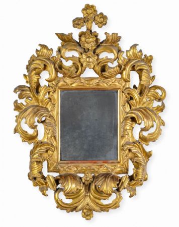 Elegante espejo, Bolonia siglo XVII