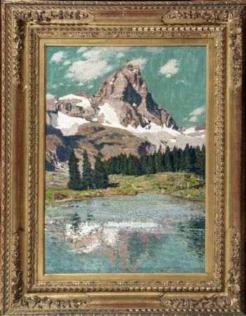 Cesare Maggi (1881-1961) El Cervino desde el Lago Blu - 1923
