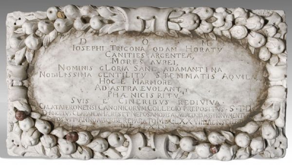 Lastra in marmo sec. XVII recante iscrizione