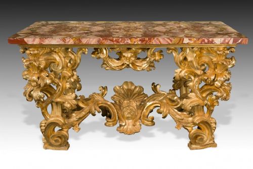 Magnificent wall table, Rome, 17th century