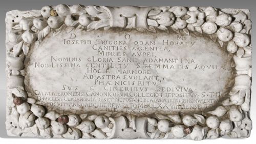 Lastra in marmo sec. XVII recante iscrizione